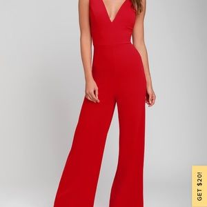 Lulu’s brand new with tags red jumpsuit